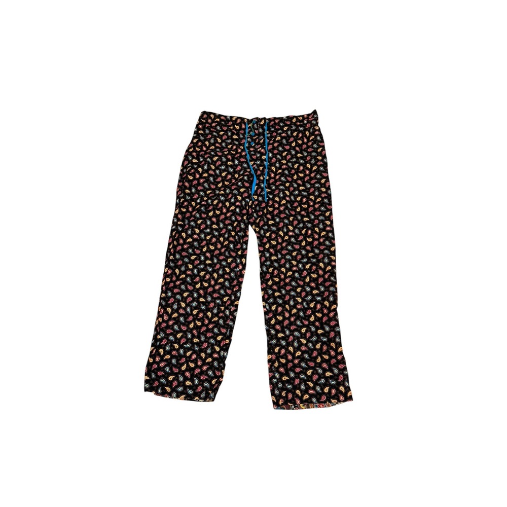 NWOT Vera Bradley Paisley Pajama Pants Women's Black MultiColor Cotton Lounge M